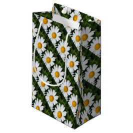 photo, une margueritte, font vert スモールペーパーバッグ