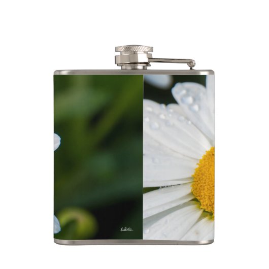 photo, une margueritte, font vert フラスク (裏面)