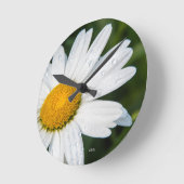 photo, une margueritte, font vert ラウンド壁時計 (傾斜)