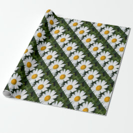photo, une margueritte, font vert ラッピングペーパー