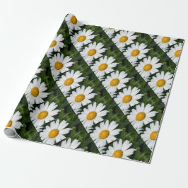 photo, une margueritte, font vert ラッピングペーパー