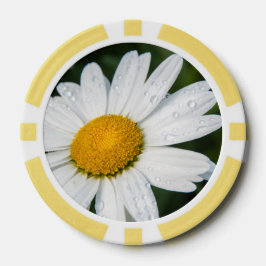 Photo une margueritte, goutte d'eau, font vert ポーカーチップ