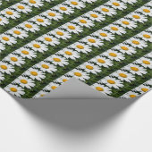 photo une margueritte, goutte d'eau, font vert ラッピングペーパー (角)