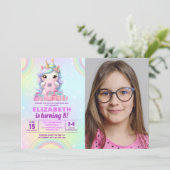 Photo Unicorn 8th Birthday - Magical Birthday 招待状 (スタンド正面)