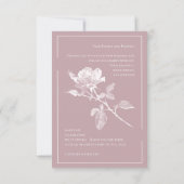 Photo Upload Dusty Pink Floral Wedding Calligraphy サンキューカード (裏面)