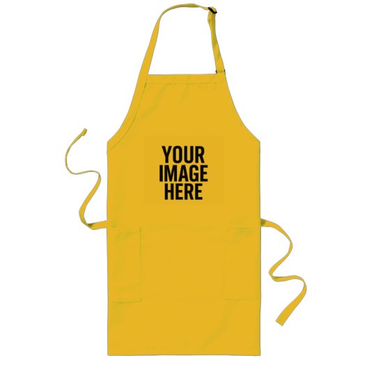 Photo Upload Kitchen Apron With Image Print Area ロングエプロン (正面)