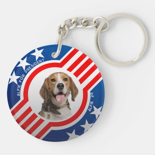 Photo USA大統領選挙のための犬パーソナライズされた キーホルダー (裏面)