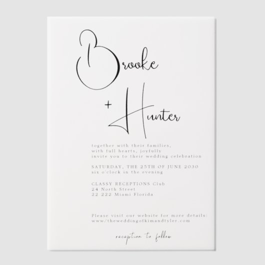 Photo Vellum Overlay結婚式招待状, Vellum ベラム紙招待状 (正面)