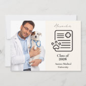  Photo Vet Med Paw Syringe Graduation Party 案内状 (正面)