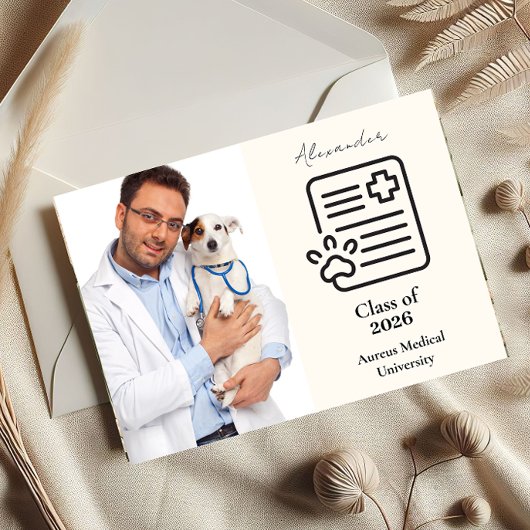  Photo Vet Med Paw Syringe Graduation Party 案内状