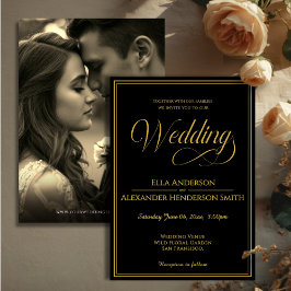 Photo Vintage Black Wedding Invitation 招待状
