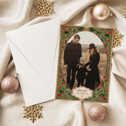 Photo Vintage Botanical Holiday シーズンカード