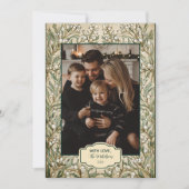 Photo Vintage Botanical Holly Christmas シーズンカード (正面)