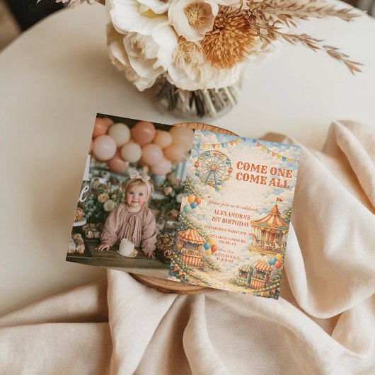 Photo Vintage Carnival Circus Birthday 招待状