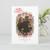 Photo Vintage Coquette Bow Photo Christmas シーズンカード (スタンド正面)