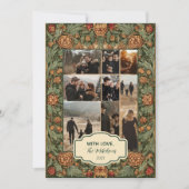 Photo Vintage Pinecone Botanical Christmas シーズンカード (正面)