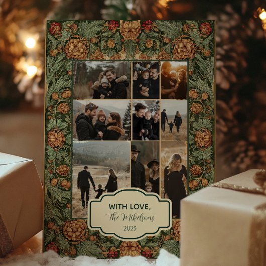 Photo Vintage Pinecone Botanical Christmas シーズンカード