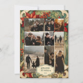 Photo Vintage Poinsettia Christmas シーズンカード (正面)