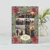 Photo Vintage Poinsettia Christmas シーズンカード (スタンド正面)