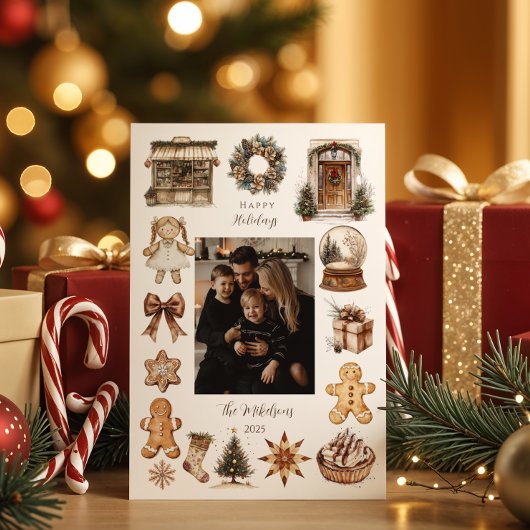 Photo Vintage Rustic Christmas シーズンカード