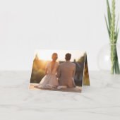 Photo Waterカラーモダンフローラ結婚 サンキューカード (裏面)