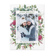 PHOTO Water Color冬のバラ花クリスマス