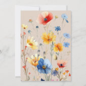 PHOTO Water color Wildflowers Sweet 16シャンパン 招待状 (裏面)
