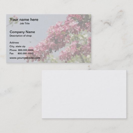 Photo Watermark Background template Business Card 名刺 (正面/裏面)