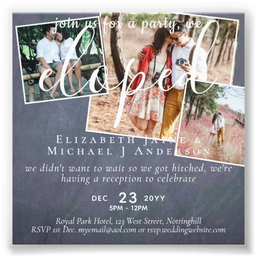 PHOTO We Eloped Announcement披露宴パーティー フォトプリント (正面)