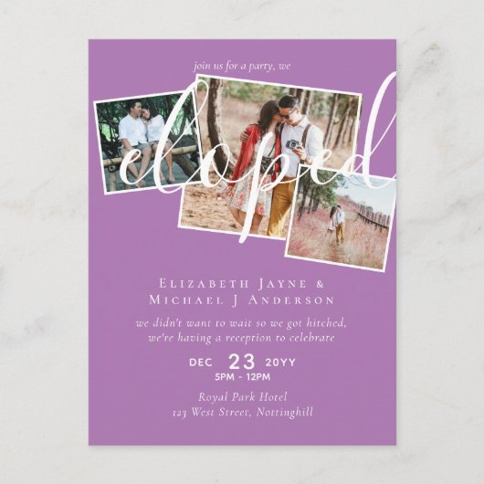 PHOTO We Eloped Announcement披露宴パーティー ポストカード (正面)