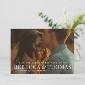 Photo Weddingモダンを入力して日付を保存 招待状 (スタンド正面)