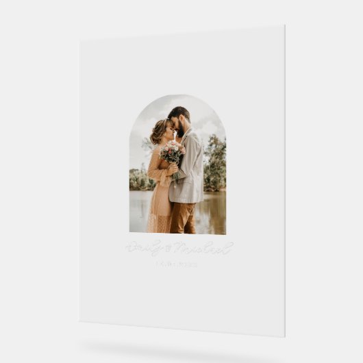 Photo Wedding Guest Signature Message Board アクリルサイン (傾斜)