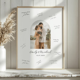 Photo Wedding Guest Signature Message Board ポスター