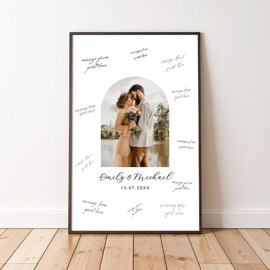 Photo Wedding Guest Signature Message Board ポスター