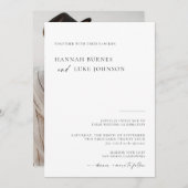 Photo Wedding Invite, Boho Minimalistモダン 招待状 (正面/裏面)