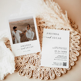 Photo Wedding Invite, Boho Minimalistモダン 招待状