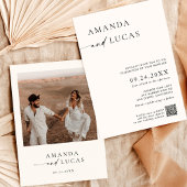 Photo Wedding Invite, Boho Minimalistモダン 招待状