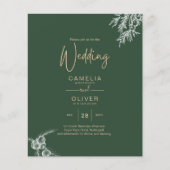 PHOTO Wedding Invite Juniper Green モダン Budget (正面)