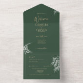 PHOTO Wedding Invite Juniper Green モダン Budget オールインワン招待状 (内側)