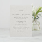 Photo Wedding Modern Minimalist Embossed Linen 招待状 (スタンド正面)