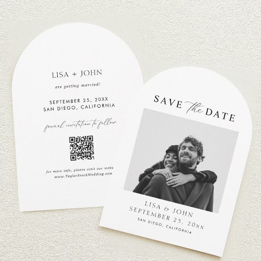 Photo Wedding Save the Date Curved   招待状