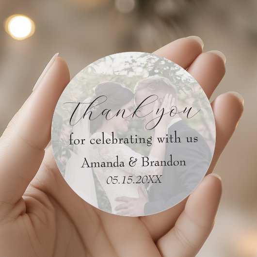 Photo Wedding Thank You ラウンドシール