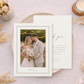 Photo Wedding Thank You Card, Double-Sided 招待状