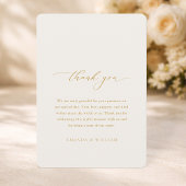 Photo Wedding Thank You Card with Gold Calligraphy 招待状
