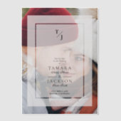 Photo Wedding Vellum Transparency Effect Initials ベラム紙招待状 (正面)