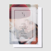 Photo Wedding Vellum Transparency Effect Initials ベラム紙招待状 (オフセット)