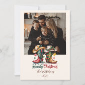 Photo Western Cowboy Boots Rustic Howdy Christmas シーズンカード (正面)