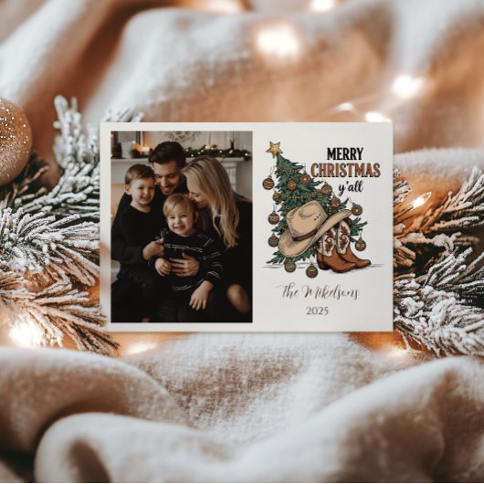 Photo Western Merry Christmas Y’all シーズンカード