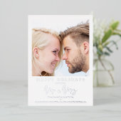 Photo Whimsical MR & MRS Christmas Wedding 箔シーズンカード (立ち正面)