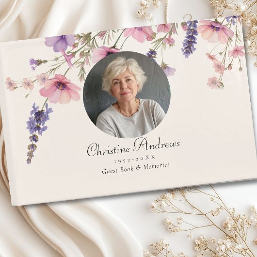 Photo, Wildflower "In Loving Memory"葬儀 ゲストブック